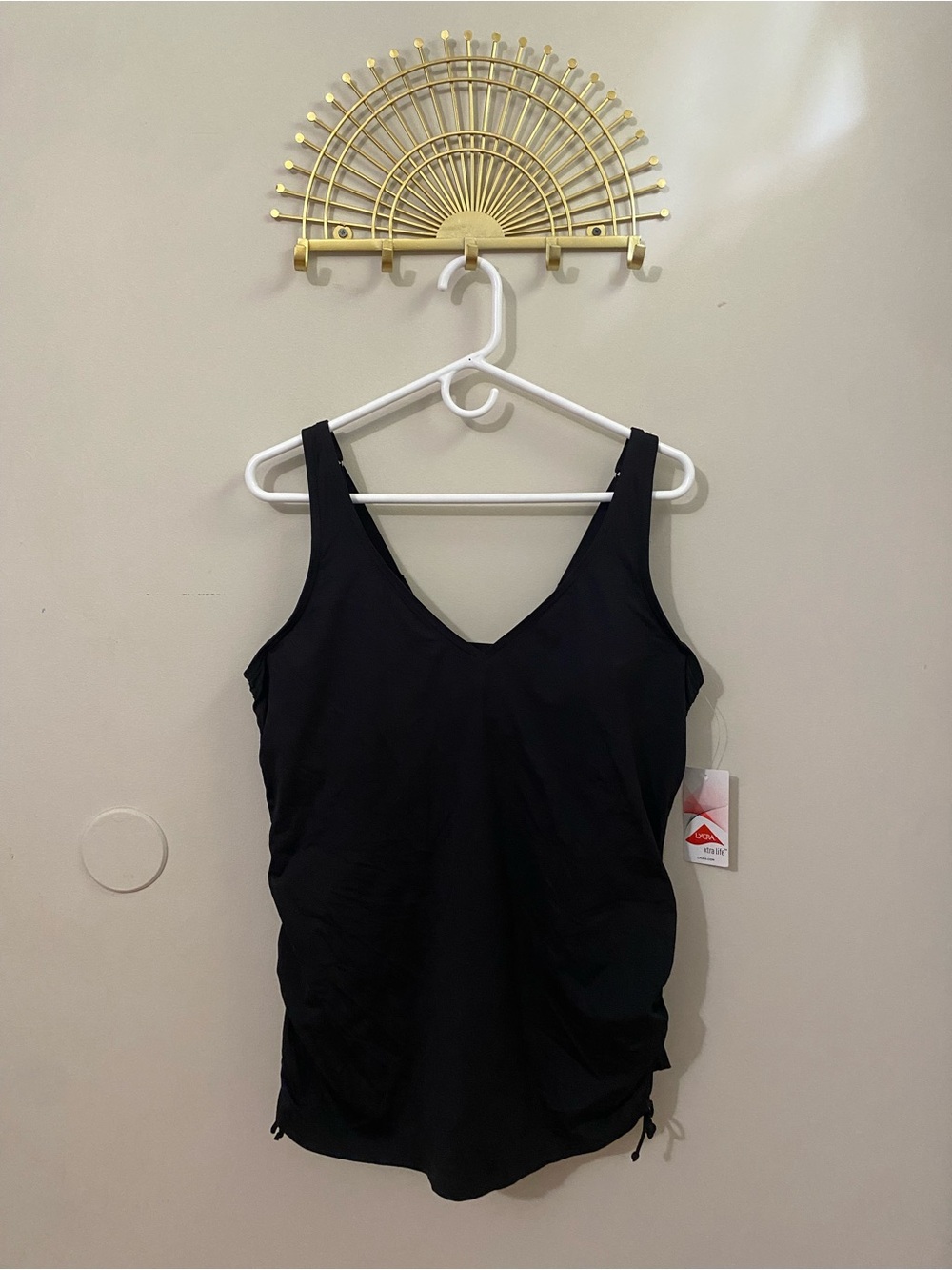 Lands' End Black Swim V-Neck Tank Top